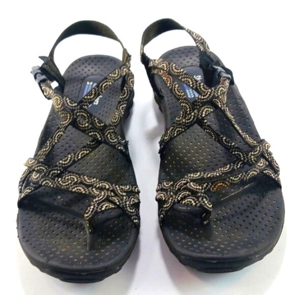 Skechers Outdoor Lifestyle Strappy Sandals Womans 10. Black and Gold Boho Chic.. - Picture 4 of 10